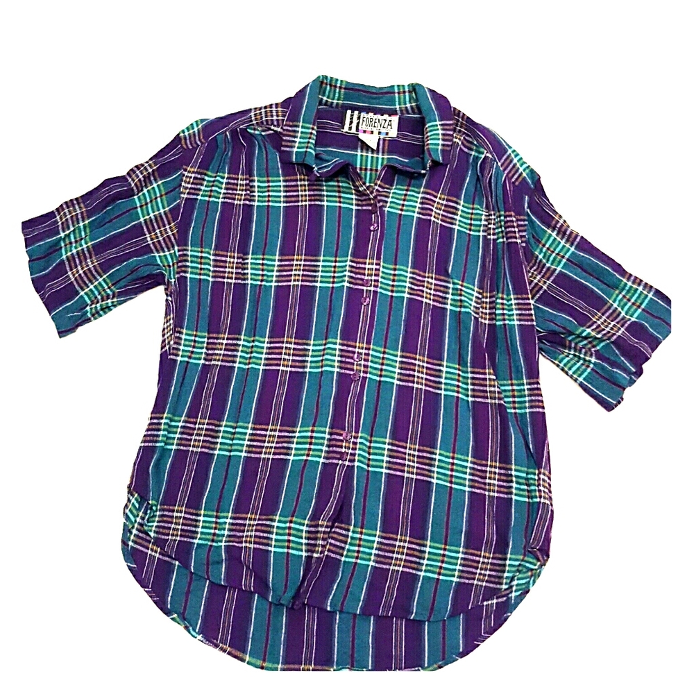 Vintage Forenza button down plaid shirt